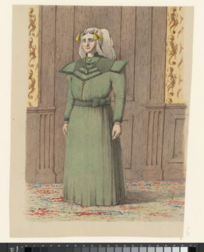Wealthy farmer's daughter in Sunday dress from Voorne-Putten and Hoeksche Waard