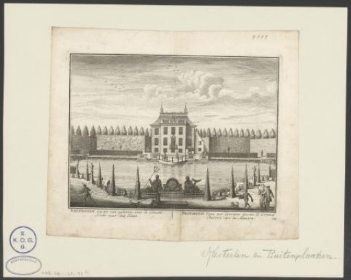 View of the garden with pond of the country estate Driemond