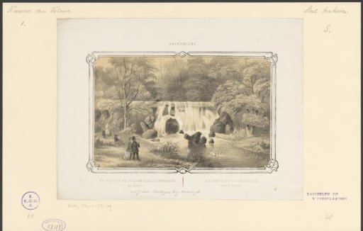 View of the waterfall of the cave at the Sonsbeek estate