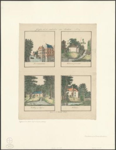 Views of Doornewaard, waterfall at Overbeek, bathhouse at Biljoen and Hulkestein