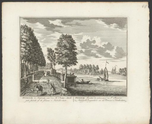 Hofstede Overdam on the Vecht with the water bank at Hinterdam