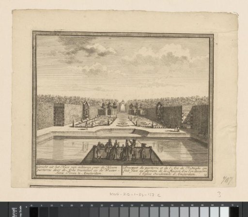 View from Huis Meerestein at Beverwijk over the Flowerbeds to the Triumphal Arch
