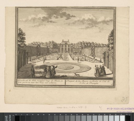 View from the Triumphal Arch over the Flowerbeds to Huis Meerestein at Beverwijk