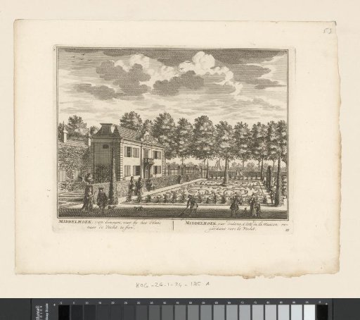 View of the garden on the Vecht of the country estate Middenhoek