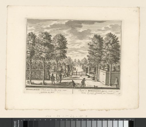 View of the country estate Middenhoek seen from the carriage road