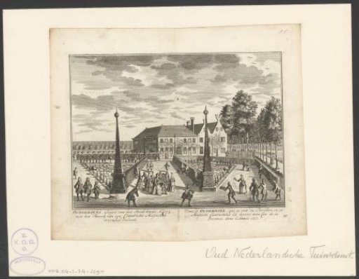View of the garden and house Ouderhoek during the visit of Tsar Peter the Great in 1717