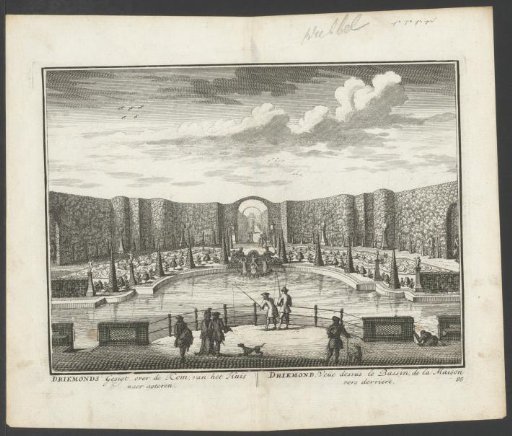 View of the garden and pond of the country estate Driemond