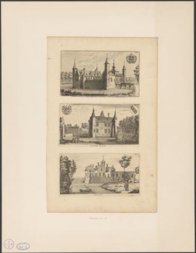 Views of the Castle of 's Gravenwezel, the Castle of Ramey, and of House at Riviere at Schiedam