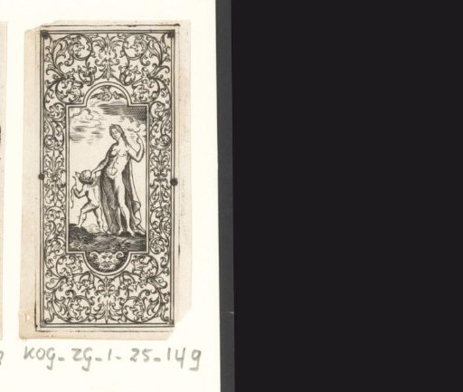 Venus and Amor in an ornamental frame