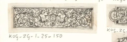 Two male torsos in an ornamental frame