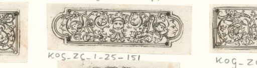 Two male torsos in an ornamental frame
