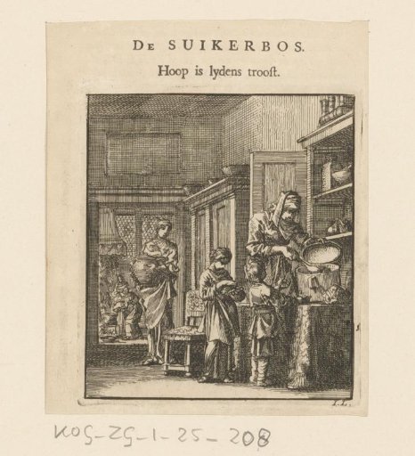 A woman giving children a snack