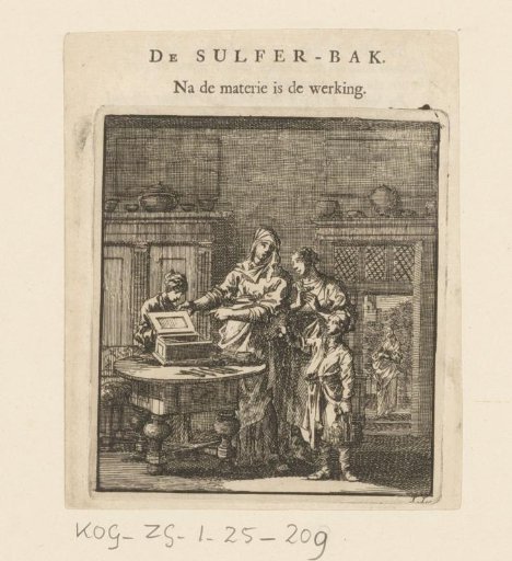 A woman showing others a bowl of sulfur