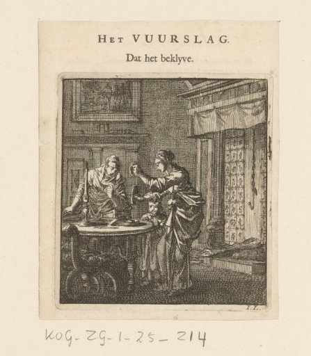 A woman attempting to strike sparks with a flint
