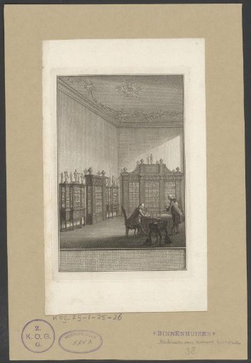Cabinet of Curiosities with Two Men at a Table