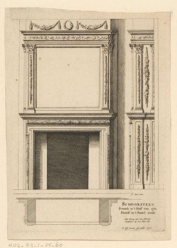 Fireplace, lower section and frame of the fireplace in Noordeinde Palace