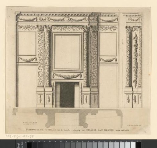 Fireplace in the cabinet on the second floor of Huis ten Bosch Palace
