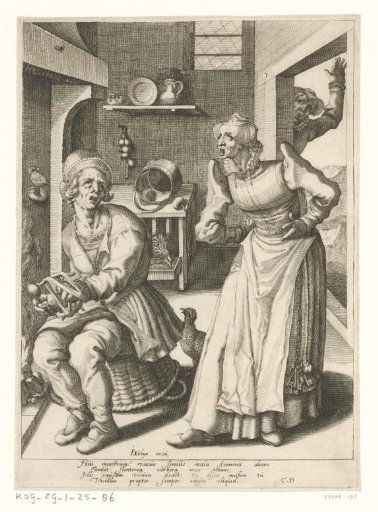 Quarreling woman and a spinning man