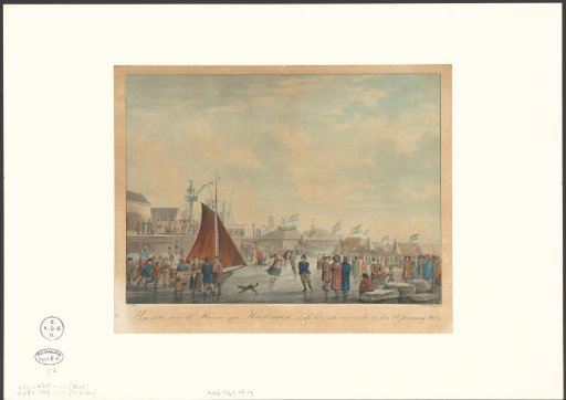 Ice fun on the frozen harbor of Harlingen, 26 January 1823
