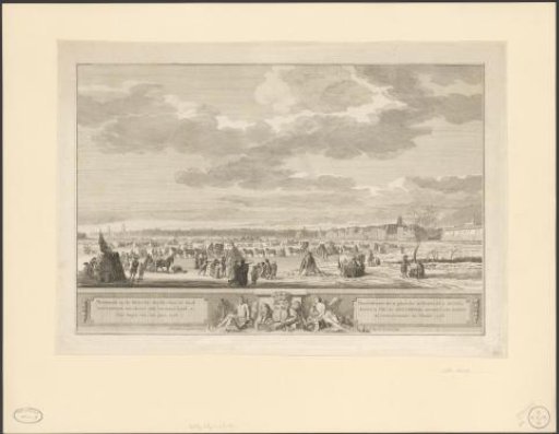 Ice fun on the frozen Maas at Rotterdam, 1776