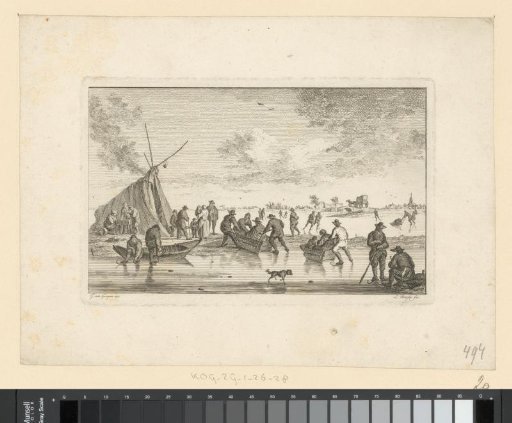 Skaters and sleds on the ice
