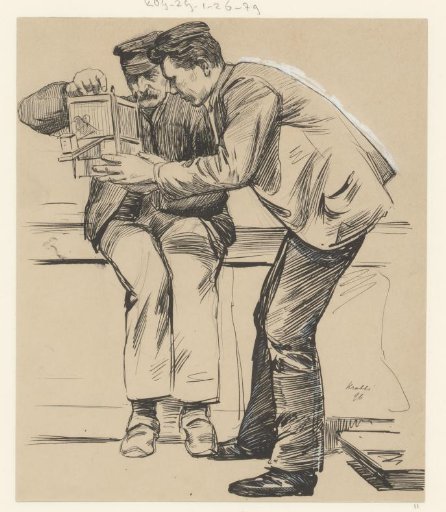 The man with the little pigeon