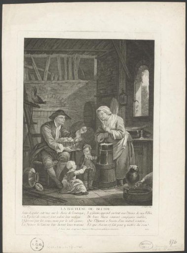 Woman Churning Butter
