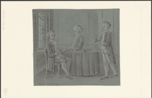 Two smoking men and a servant