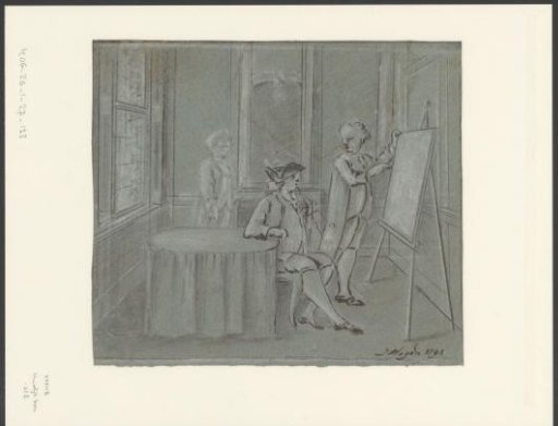 Artist presenting work