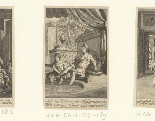 Woman being washed in the bath