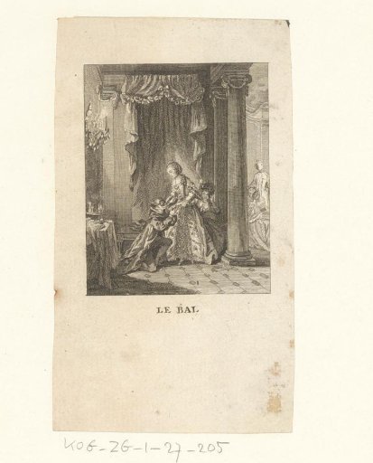 Masked man kneeling before a woman