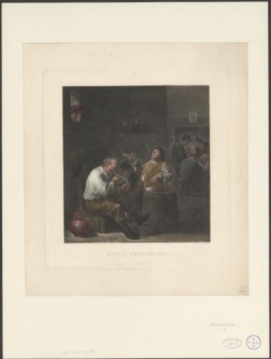 Smoking men in a tavern
