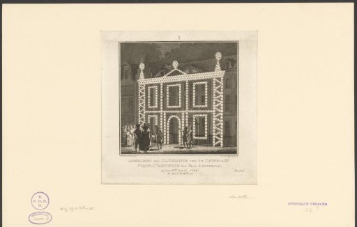 Illumination of the post office in Amsterdam