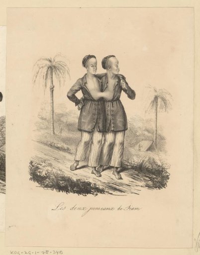 Portrait of the conjoined twins Chang and Eng Bunker