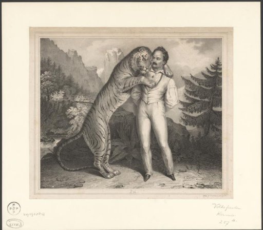 Tamer Henri Martin with a tiger