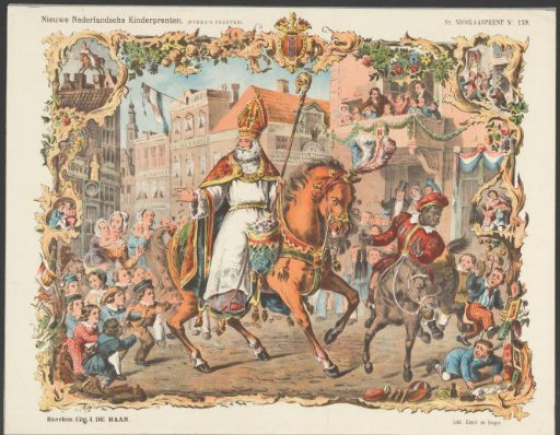 Sinterklaas and Piet on Horseback