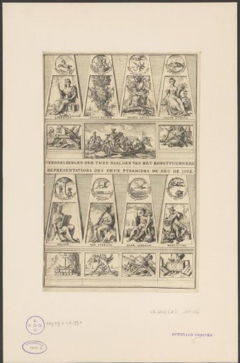 Displays on the fireworks stages in the Hofvijver, 1691