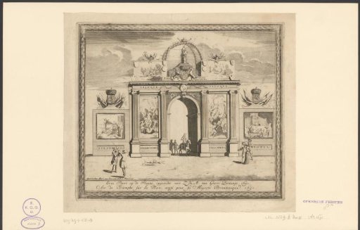 Triumphal gate on the Plaats for the entry of King William III into The Hague, 1691
