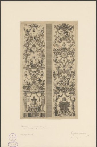 Two panels with modern grotesques