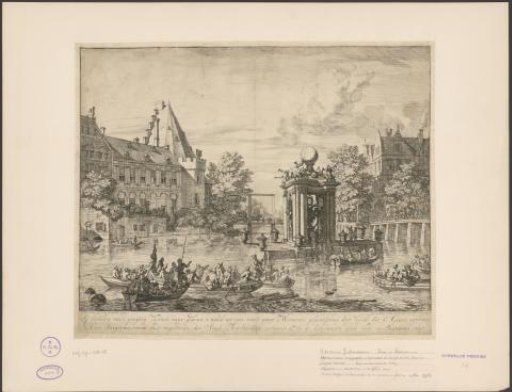 Building for fireworks in honor of the visit of the Russian embassy to Amsterdam, August 1697