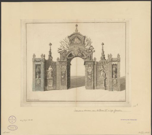 Triumphal arch on the square in front of the Castle upon the entry of Willem IV into Breda, 1737