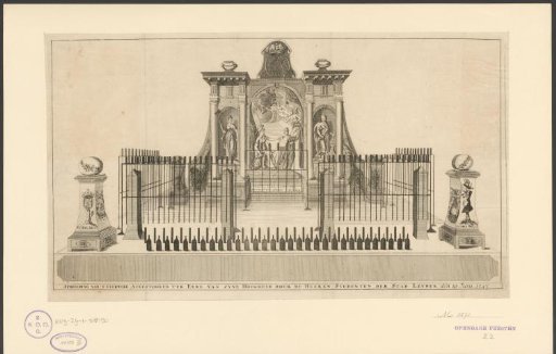 Fireworks in Leiden at the appointment of William IV as stadtholder of the Republic, 1747