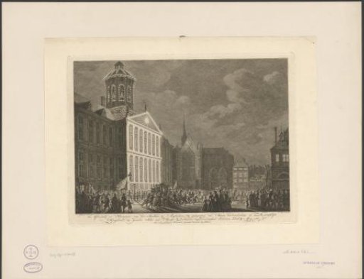 Illumination of the town hall for William V and Wilhelmina of Prussia, 1768