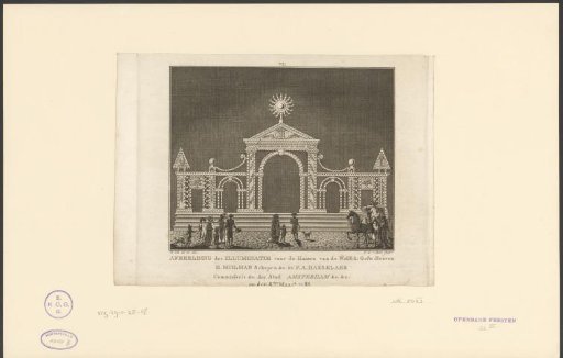 Illumination for the houses of H. Muilman and P.A. Hasselaer in Amsterdam, 1788