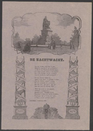New Year's greeting from the Amsterdam Night Watch for the year 1868