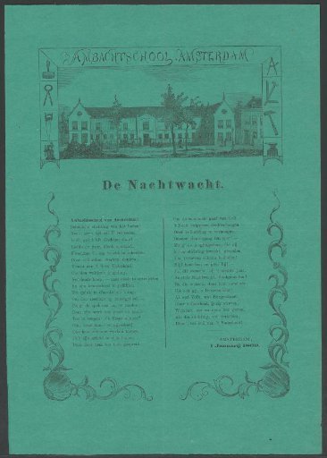 New Year's greeting from the Amsterdam Night Watch for the year 1869
