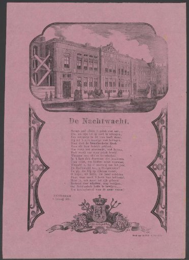 New Year's greeting from the Amsterdam Night Watch for the year 1870