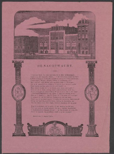 New Year's greeting from the Amsterdam Night Watch for the year 1874