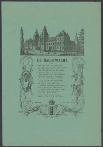 New Year's greeting from the Amsterdam Night Watch for the year 1878