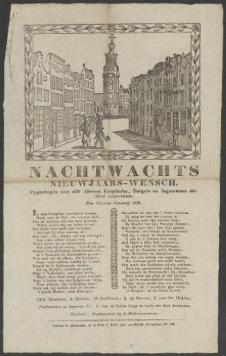 New Year's Wish of the Amsterdam Night Watch for the Year 1838